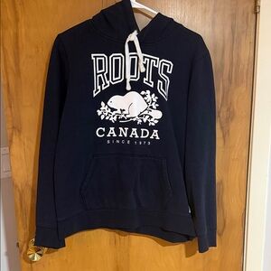 Roots Navy Hoodie with White Logo